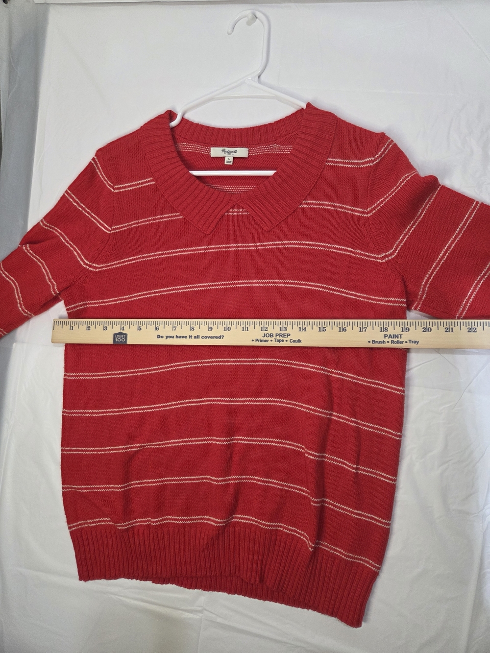 Madewell Red Striped Scoop-Collar Sweater - Picture 6 of 10